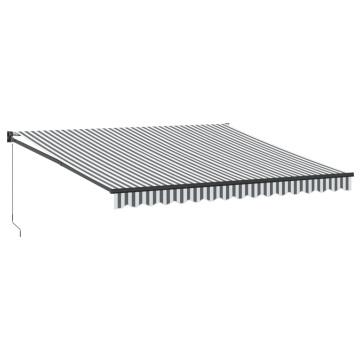Copertină retractabilă antracit/alb, 4x3 m, textil/aluminiu - Img 2
