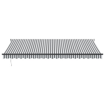 Copertină retractabilă antracit/alb, 5x3 m, textil/aluminiu - Img 3