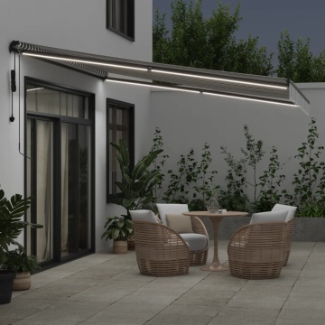 Copertină retractabilă automat cu LED, antracit/alb, 400x300 cm - Img 3