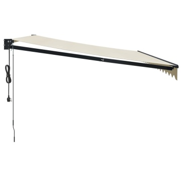 Copertină retractabilă automată, crem, 4x3 m - Img 4