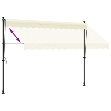Copertină retractabilă, crem, 300x150 cm, țesătură și oțel - Img 5