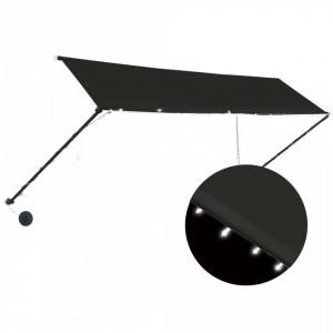 Copertină retractabilă cu LED, antracit, 400 x 150 cm - Img 1