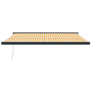 Copertină retractabilă, galben/alb, 4,5x3 m, textil/aluminiu - Img 3