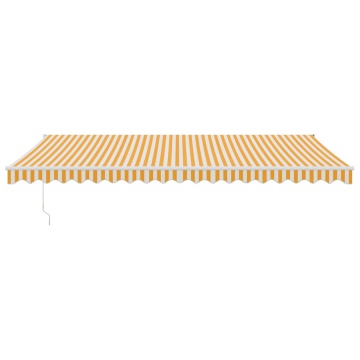 Copertină retractabilă, galben/alb, 5x3 m, textil/aluminiu - Img 3