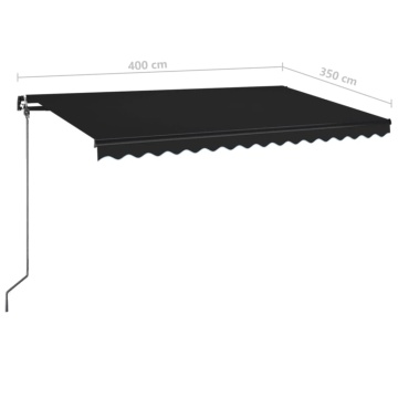Copertină retractabilă manual, antracit, 400x350 cm - Img 6