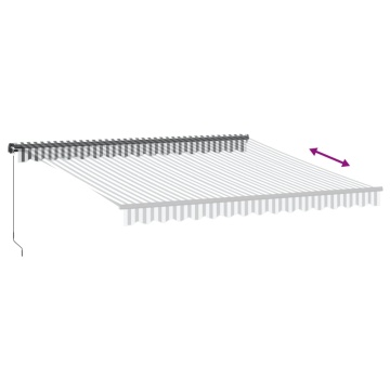 Copertină retractabilă manual, antracit/alb, 400x300 cm - Img 8