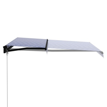 Copertină retractabilă manual cu LED, albastru/alb, 300x250 cm - Img 3