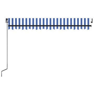 Copertină retractabilă manual cu LED, albastru&alb, 400x300 cm - Img 4