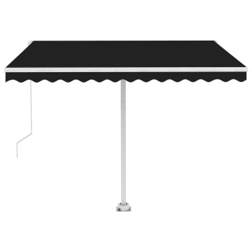 Copertină retractabilă manual cu LED, antracit, 300x250 cm - Img 8