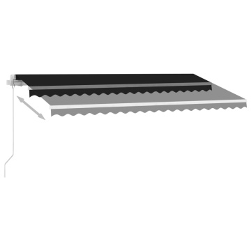 Copertină retractabilă manual cu LED, antracit, 450x300 cm - Img 5