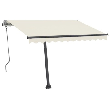 Copertină retractabilă manual cu LED, crem, 350x250 cm - Img 3