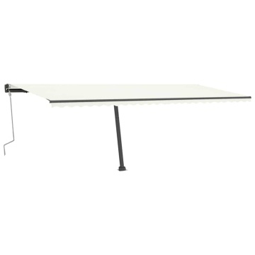 Copertină retractabilă manual cu LED, crem, 600x300 cm - Img 3