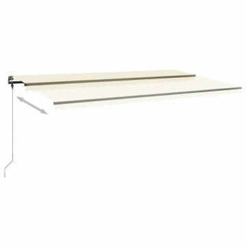 Copertină retractabilă manual cu LED, crem, 600x300 cm - Img 5