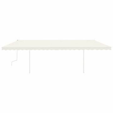 Copertină retractabilă manual cu LED, crem, 6x3 m - Img 3