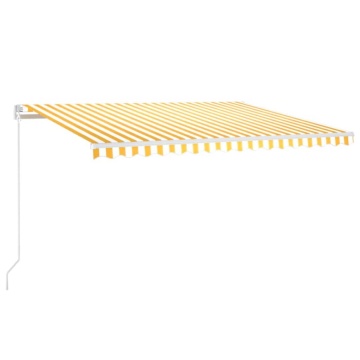 Copertină retractabilă manual cu LED, galben și alb, 450x300 cm - Img 2