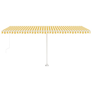 Copertină retractabilă manual cu LED, galben și alb, 500x300 cm - Img 8