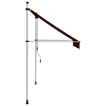 Copertină retractabilă manual, portocaliu și maro, 200 cm - Img 3