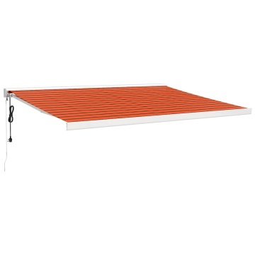 Copertină retractabilă portocaliu/maro 4,5x3 m, textil/aluminiu - Img 2