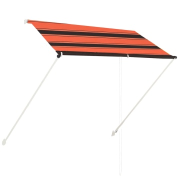 Copertină retractabilă, portocaliu și maro, 200 x 150 cm - Img 2