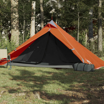 Cort camping 1 persoane gri/portocaliu 255x153x130cm tafta 185T - Img 3