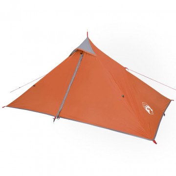 Cort camping 1 persoane gri/portocaliu 255x153x130cm tafta 185T - Img 8