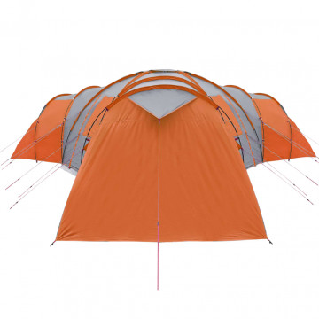 Cort camping 12 pers. gri/portocaliu 840x720x200 cm tafta 185T - Img 7