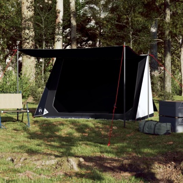 Cort camping, 2 persoane, alb, țesătură opacă, impermeabil - Img 3