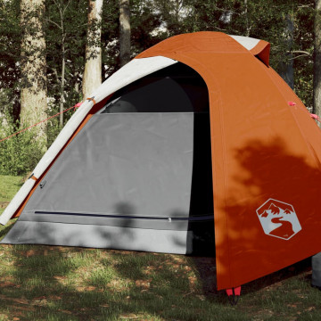 Cort camping 2 persoane gri/portocaliu 264x210x125cm tafta 185T - Img 1