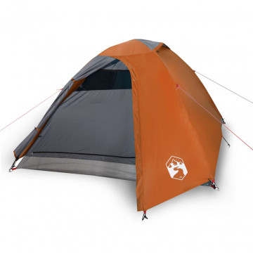 Cort camping 2 persoane gri/portocaliu 264x210x125cm tafta 185T - Img 2