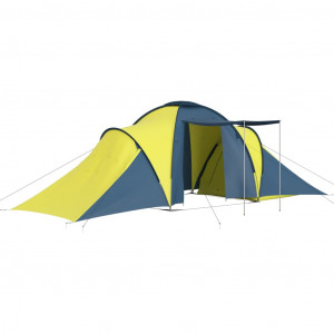 Cort camping, 6 persoane, albastru și galben - Img 2