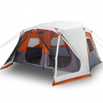 Cort camping cu LED pentru 10 persoane, gri deschis/portocaliu - Img 2