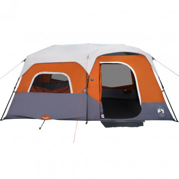 Cort camping cu LED pentru 9 persoane, gri deschis/portocaliu - Img 8