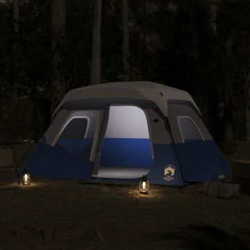 Cort camping cu lumină LED pentru 6 persoane, albastru deschis - Img 3