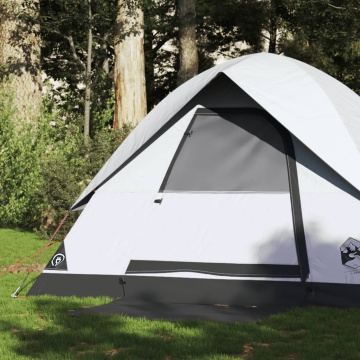 Cort camping cupolă 2 persoane alb, țesătură opacă, impermeabil - Img 1