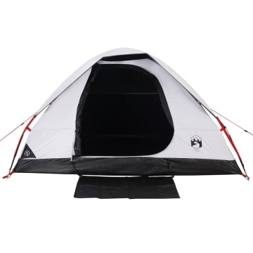 Cort camping cupolă 2 persoane alb, țesătură opacă, impermeabil - Img 5