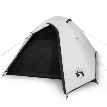 Cort camping cupolă 2 persoane alb, țesătură opacă, impermeabil - Img 2