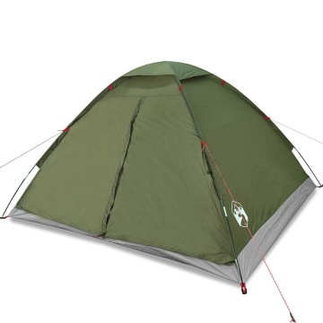 Cort camping cupolă 4 persoane verde măsliniu impermeabil - Img 2