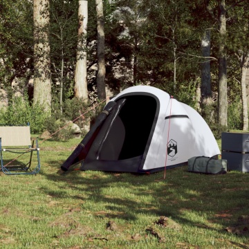 Cort camping tunel 2 persoane, alb, țesătură opacă, impermeabil - Img 3