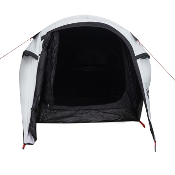 Cort camping tunel 2 persoane, alb, țesătură opacă, impermeabil - Img 6