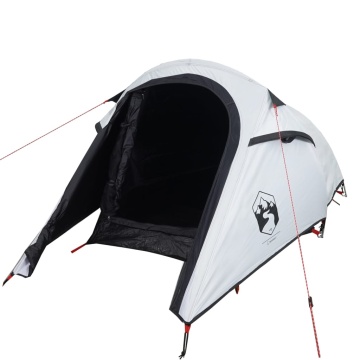Cort camping tunel 3 persoane, alb, țesătură opacă, impermeabil - Img 2