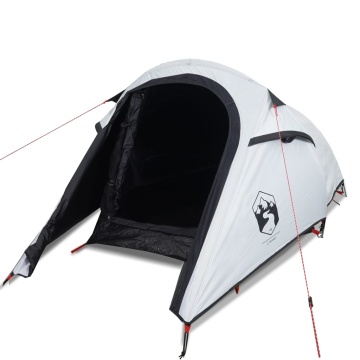 Cort camping tunel 3 persoane, alb, țesătură opacă, impermeabil - Img 4