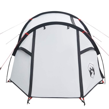 Cort camping tunel 3 persoane, alb, țesătură opacă, impermeabil - Img 6