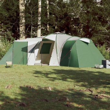 Cort de camping 12 persoane, verde, 840x720x200 cm, tafta 185T - Img 3