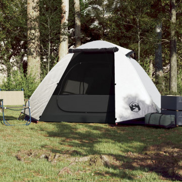 Cort de camping 2 persoane, alb, 224x248x118 cm, tafta 185T - Img 3