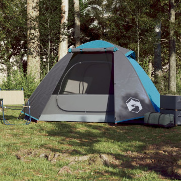 Cort de camping 2 persoane albastru, 224x248x118 cm, tafta 185T - Img 3