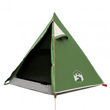 Cort de camping 2 persoane, verde, 267x154x117 cm, tafta 185T - Img 8