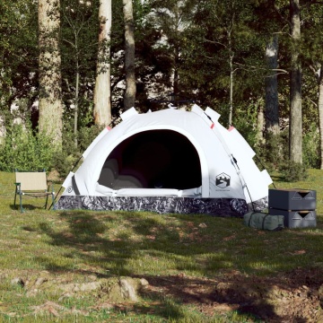 Cort de camping 4 persoane, alb opac, setare rapidă, țesătură - Img 3