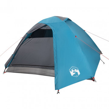 Cort de camping 4 persoane albastru, 267x272x145 cm, tafta 185T - Img 4