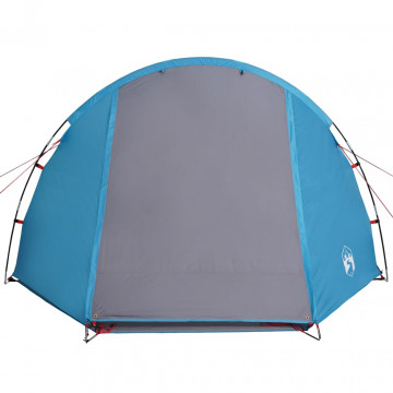 Cort de camping 4 persoane albastru, 420x260x153 cm, tafta 185T - Img 5