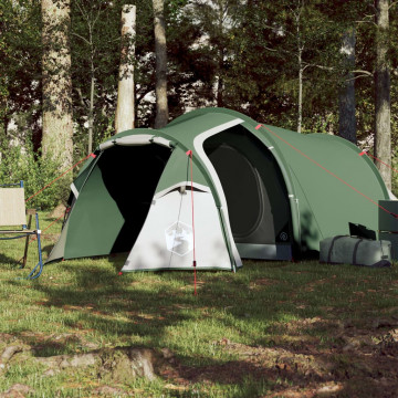 Cort de camping 4 persoane, verde, 360x140x105 cm, tafta 185T - Img 3